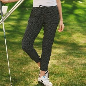 Albion Fit Jetset Jogger Pants Size Medium Petite Black White Comfort Athleisure